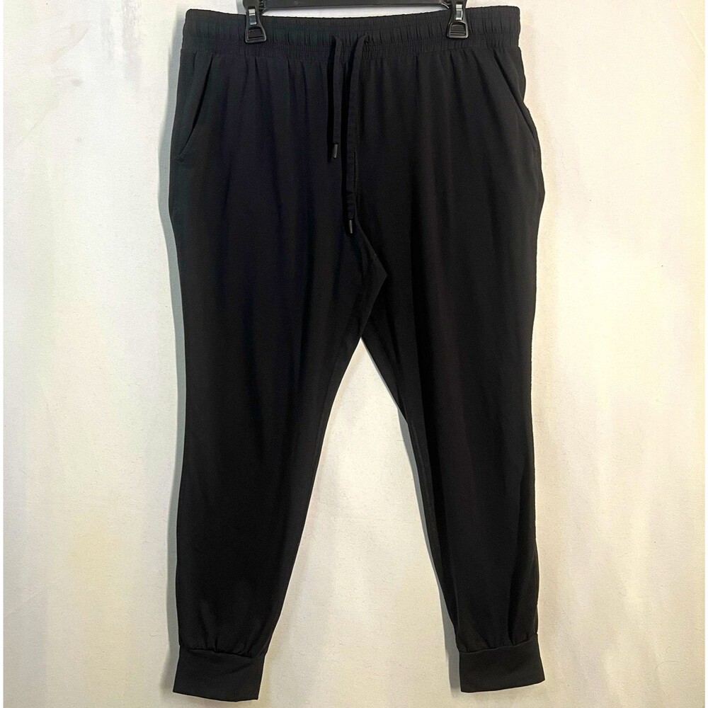 All in Motion Women's Jogger Pants Black Poly/Spandex Drawstring Size Large
